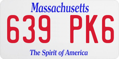 MA license plate 639PK6
