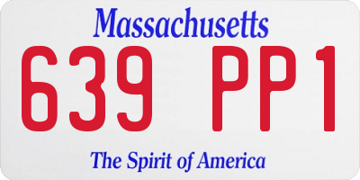 MA license plate 639PP1