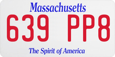 MA license plate 639PP8