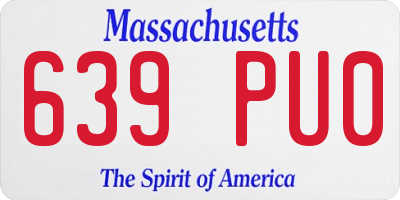 MA license plate 639PU0