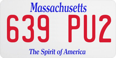 MA license plate 639PU2