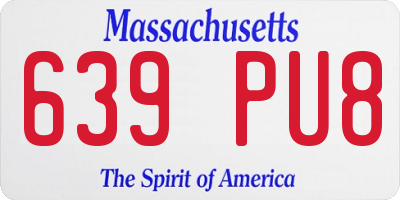 MA license plate 639PU8