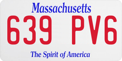 MA license plate 639PV6