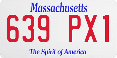 MA license plate 639PX1