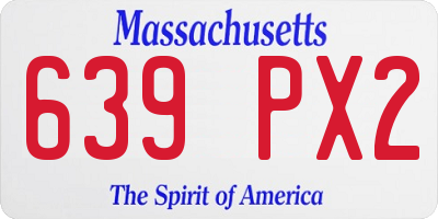 MA license plate 639PX2