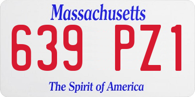 MA license plate 639PZ1