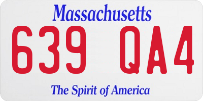 MA license plate 639QA4