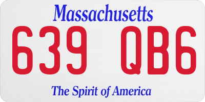 MA license plate 639QB6