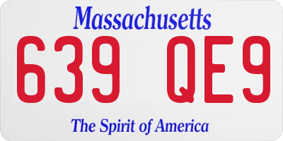 MA license plate 639QE9