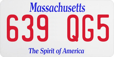 MA license plate 639QG5