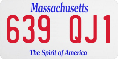 MA license plate 639QJ1