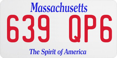 MA license plate 639QP6