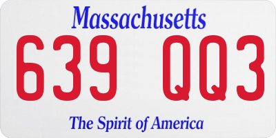 MA license plate 639QQ3