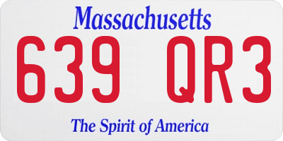 MA license plate 639QR3