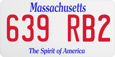 MA license plate 639RB2