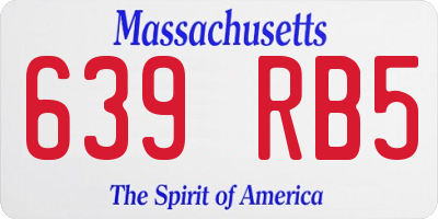 MA license plate 639RB5
