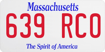 MA license plate 639RC0