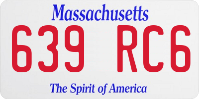 MA license plate 639RC6