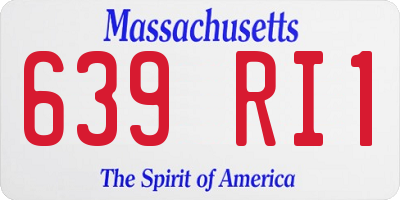 MA license plate 639RI1