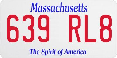 MA license plate 639RL8