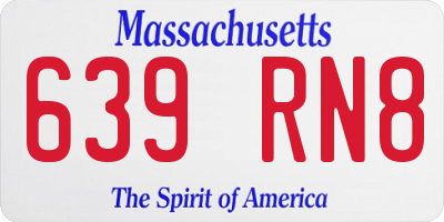 MA license plate 639RN8