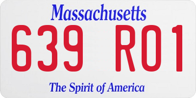MA license plate 639RO1
