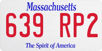 MA license plate 639RP2