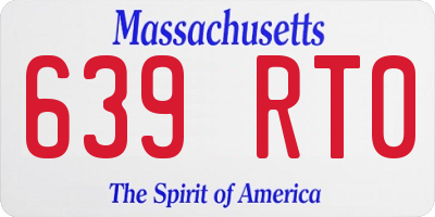 MA license plate 639RT0