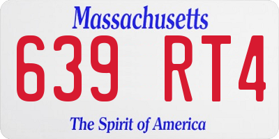 MA license plate 639RT4