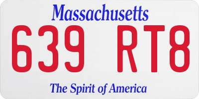 MA license plate 639RT8