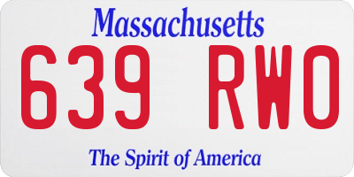 MA license plate 639RW0