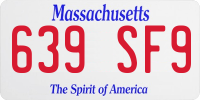MA license plate 639SF9