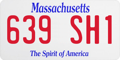 MA license plate 639SH1
