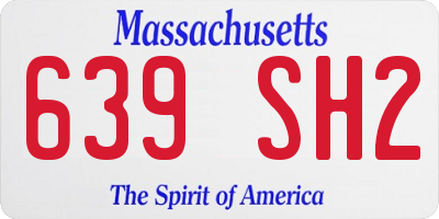 MA license plate 639SH2