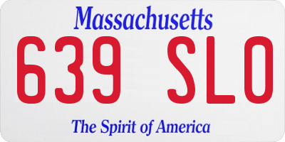MA license plate 639SL0