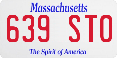 MA license plate 639ST0