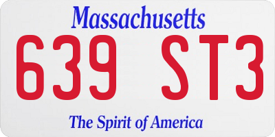 MA license plate 639ST3