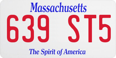 MA license plate 639ST5