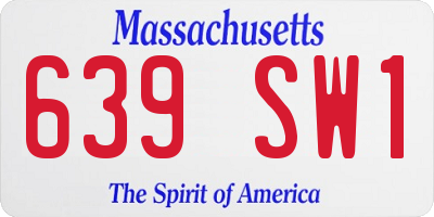 MA license plate 639SW1
