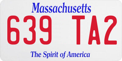 MA license plate 639TA2