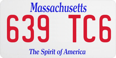 MA license plate 639TC6