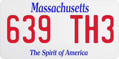 MA license plate 639TH3