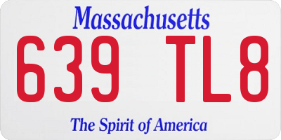 MA license plate 639TL8