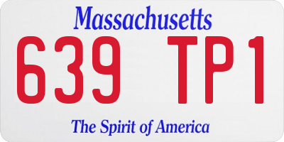 MA license plate 639TP1