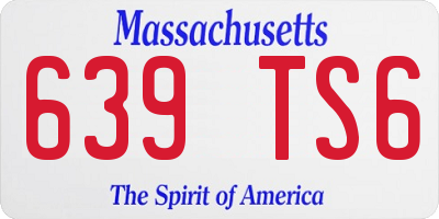 MA license plate 639TS6