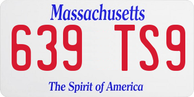MA license plate 639TS9