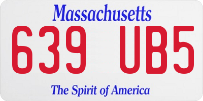 MA license plate 639UB5