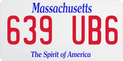 MA license plate 639UB6