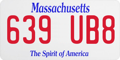 MA license plate 639UB8