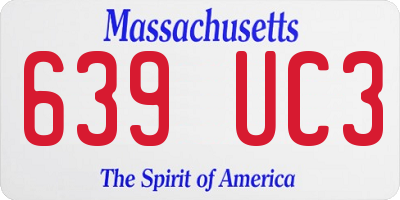 MA license plate 639UC3